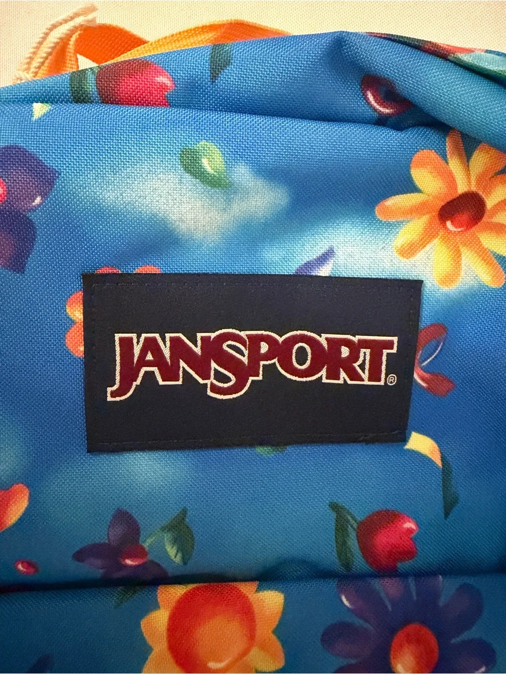 JanSport SuperBreak Blue Floral Backpack NWT School Travel